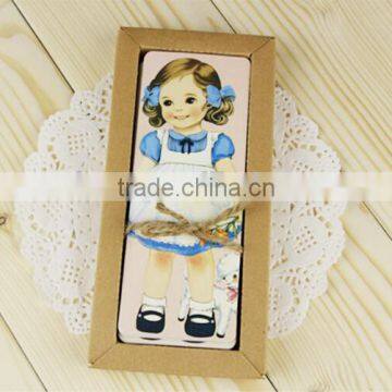 Lovely design doll paper bookmark/page bookmark