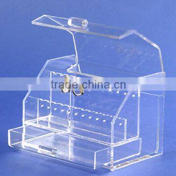 Clear high quality large acrylic body piercing ear jewelry display stand