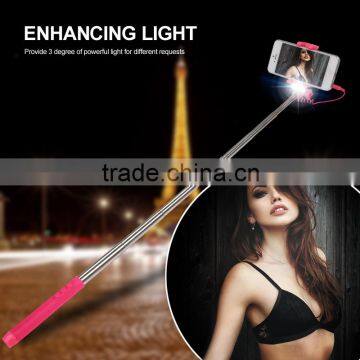 Super Mini Wired Cable Selfie Stick Portable Flash Fill In Light Camera Flash Light