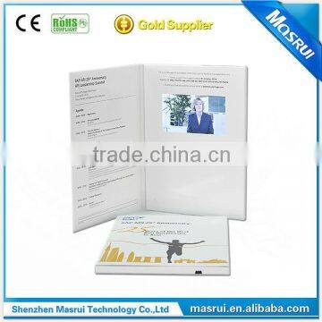 Paper material 7.0" LCD Video Greeting Card Video in print video mailer
