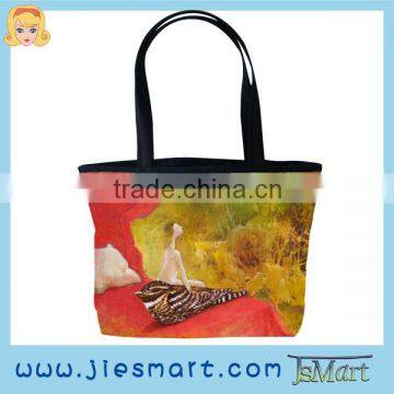 artistic printing handbag fabric custom bag