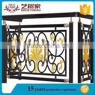 Customized wrought iron morden balcony railing /iron grill design for veranda