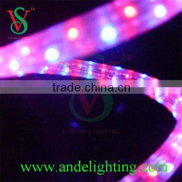 high brightness PVC 3 wires flat 220v led rope light for decoration