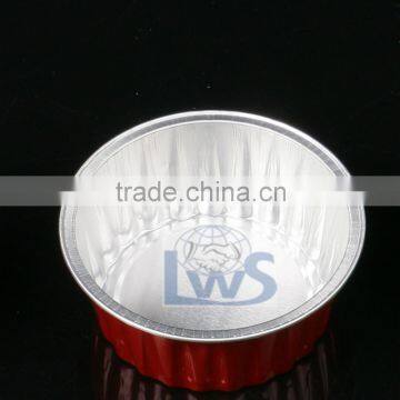 Colored High Quality Round Aluminum Foil Container With Lid Used for Pudding,yogurt, Cupcake photo-2