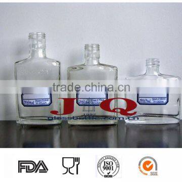 Clear Flat Glass Spirit Bottle and Liquor Bottle
