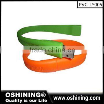 2016 Top selling Silicone USB flash drive Bracelet/Wristband USB with full capacity(PVC-LY005)