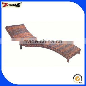 ZT-4026L top quality PE rattan/wicker S shape sun chaise