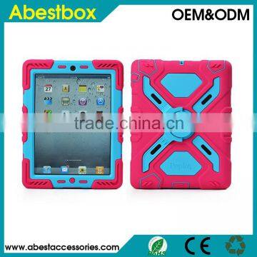 Defender case for ipad mini, tough armor case for ipad 2/3/4, hybrid comboo stand case for ipad air