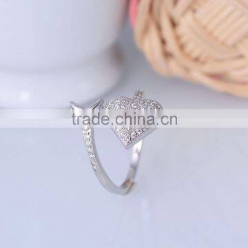 Romantic Cupid's Love Arrow Open Ended Ring With Zircon Silver photo-2