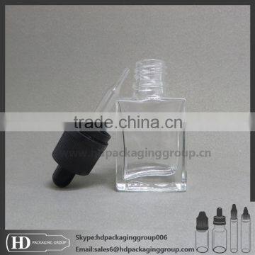 HD 30ml rectangle dropper bottles for e liquid or rectangular glass eliquid bottles with child&tamper evident cap