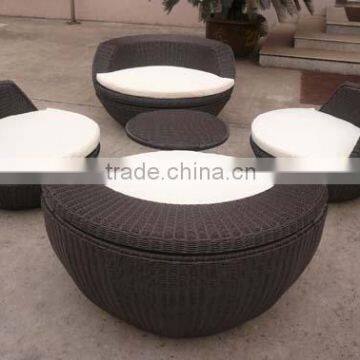 Outdoor Round Shape Stackable Wicker Sofa Set photo-3
