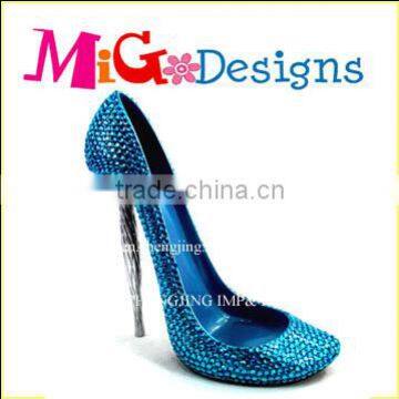 Modern Wine Accesorries Blue Rhinestone Stiletto Novelty Wine Holder