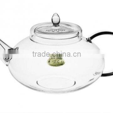 Handmade 3.3 high borosilicate heat fire resistant glass teapot with warmer of chikao glass