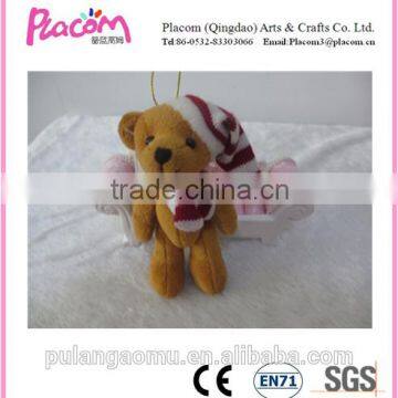 Hot Selling Lovely Plush Bear Keychain for Xmas with Hat