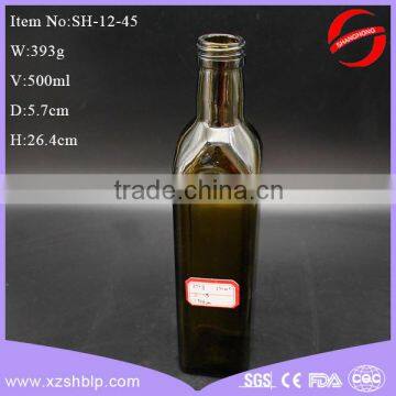 500ml colored Glass OiL Empty Bottle For Olive Oil Bottle with screw cap