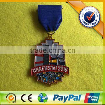 2016 Custom soft enamel Trophies & Medals,colorful medals with ribbon strap