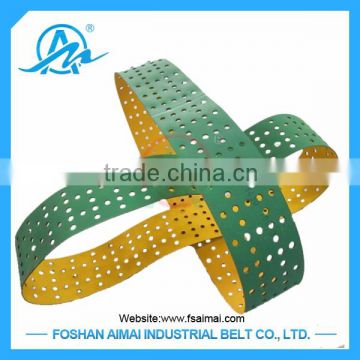 Textile and printing machinery perforated transmission belt