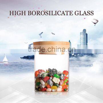 high borosilicate handmade glass storage air tight food container jar