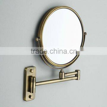 Makeup mirror magnification double side wall mounted cosmetic mirror with antique brass finishing antique mirror