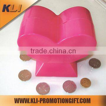 Lovely plastic decorate heart-shaped wedding money box