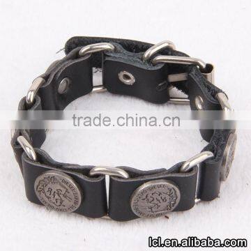 Best quality engraved name bracelet, hot sale wide leather logo bracelets