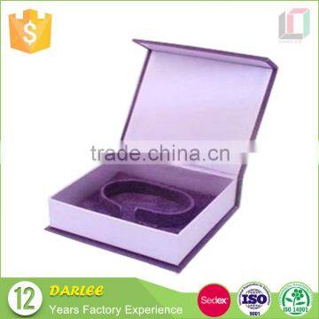 Custom printed recyclable purple diy clamshell unique jewelry packaging box with magnetic closure