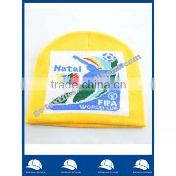 the world cup embroidery acrylic beanie hat