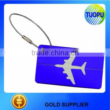 Standard Size cute airplane metal hang luggage tag for sale