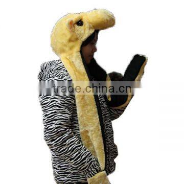 Long Plush Scarf Glove Animal Hat With Paws photo-2
