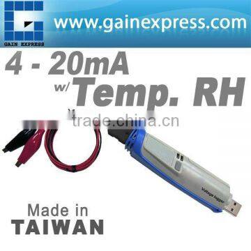 USB Current Loop 4-20mA Data logger with Temp.RH no LCD 32K memory Made in Taiwan