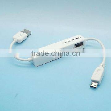 USB Charge data cable with 4 Port Hub For Samsung/HTC/Nokia/smartphone white