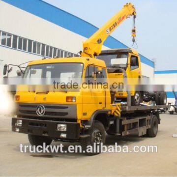 hot sale 170hp dongfeng 4x2 platform wrecker with 5 ton crane