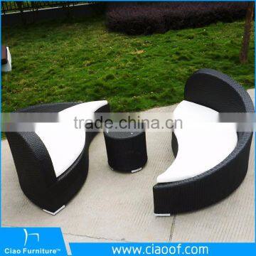 China yin yang furniture rattan lounge chair In S Shape sofa bed CF726