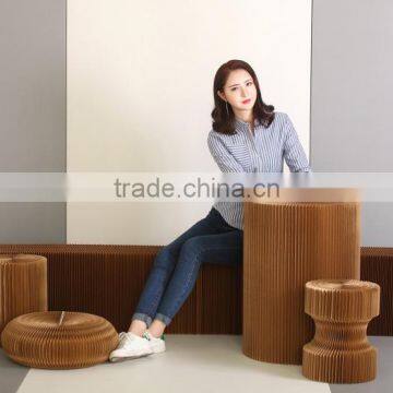 Popular Simplify Natural Portable Easy to Transport Living Room Paper Stool photo-2