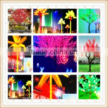 SJM0912187 Good-quality garden supplies large plastic artificial plants LED plants with silk blossom flower