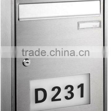 FQ-182 wall mounted stainless steel solar mailbox with house numbers light address numbers doorplate