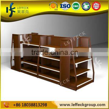 New style steel and wooden convenience store display products shelving units suppliers