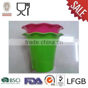 Wave Rim Plastic Melamine Flower Pot Set customize color available