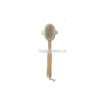 Bath brush wood long handle and hanging rope