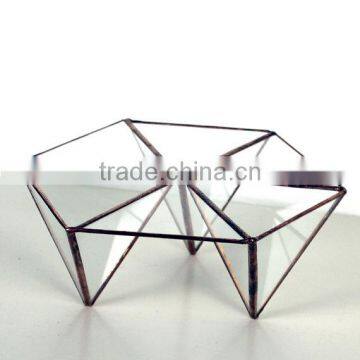 Trendy Modern Geometric Hexagon Stained Glass Terrarium photo-5