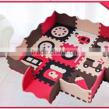 hot selling Educational EVA puzzle mat for kids with safety guarder non-toxic , 16pcs