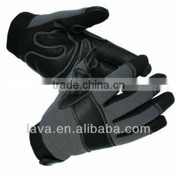 High-end Muti-activity Leather Mechanic Gloves PVC Patched Palm Working Gloves photo-4