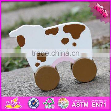 2017 New Products Kids Animal Car Toy Wooden Cow Toy W04A322 photo-4
