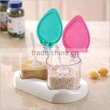 Custom Food-Grade Plastic 3 Color Clear Plastic Seasoning Box Home Kitchen Spice Sugar Salt Storage Box Supplier photo-2