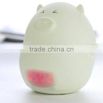 Most Popular Silicone Pig Shape Silicone Animal Led Alarm Clock Night Light For Kids