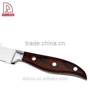 High Quatity Red Color 8" Bread Knife With Pakka Wood Handle photo-5