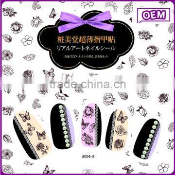 Joyme New Hot Sale Simple Flower Nail Tattoos Water Transfer Custom Nail Wraps Nail Art photo-2