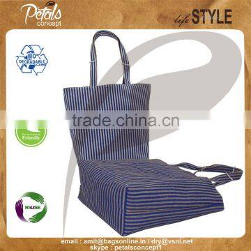 Stripe Print Reversible Grocery Bag photo-4