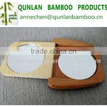 Hot Selling Reusable Bamboo Cosmetic Mirror photo-3