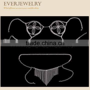 2017 Hot Sale Sexy bra Body Chain and leg chain With Rhinestone